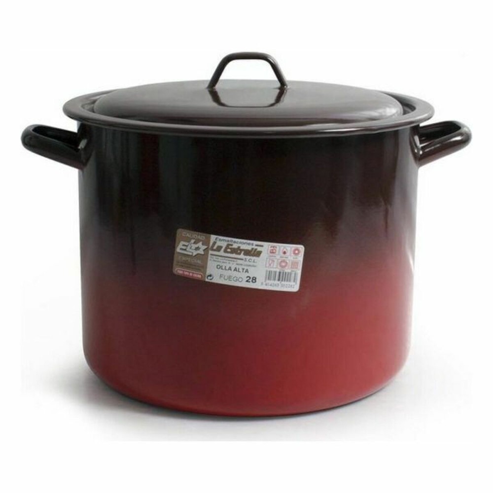 Casserole avec Couvercle La Estrella Acier émaillé vitrifié