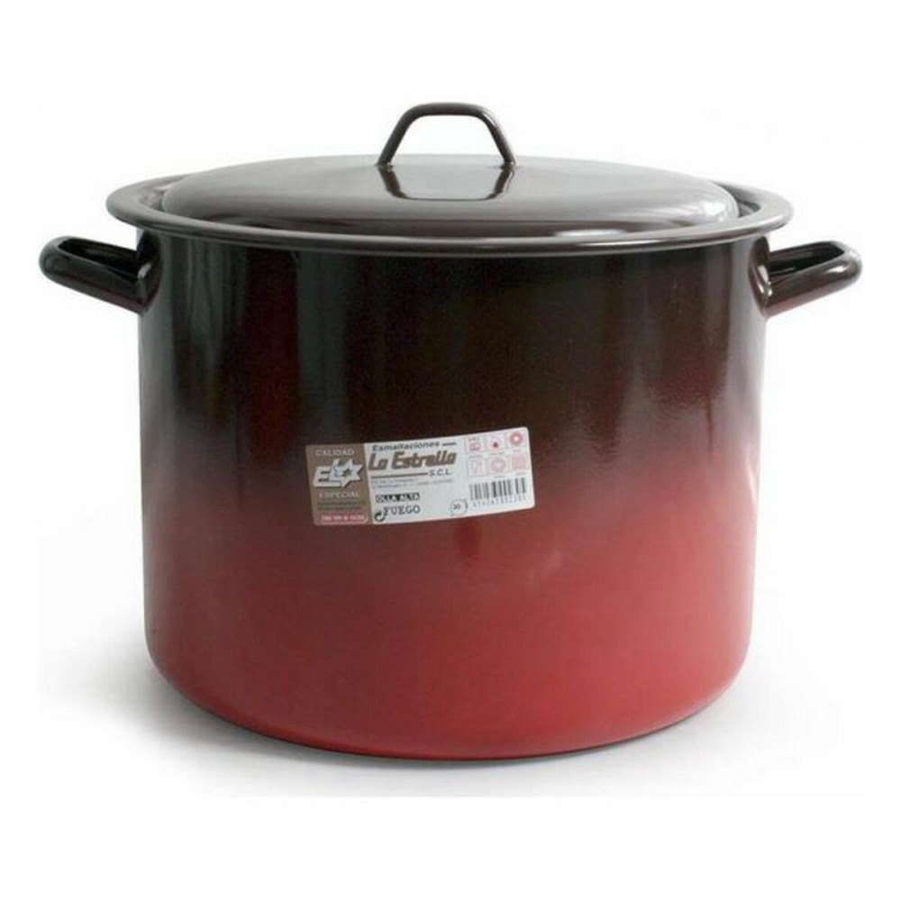 Casserole avec Couvercle La Estrella Acier émaillé vitrifié