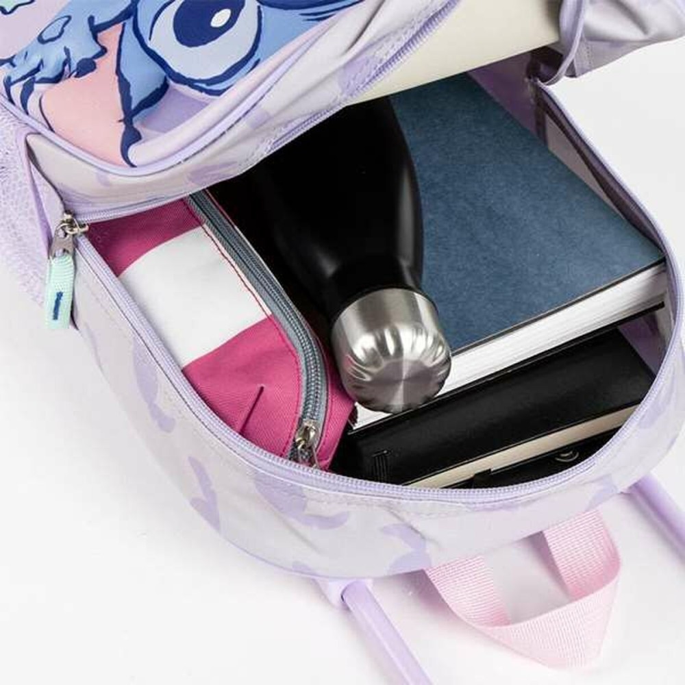 Schulrucksack 3D mit Rädern Stitch Lila 25,0 x 31,0 x 10,0 cm
