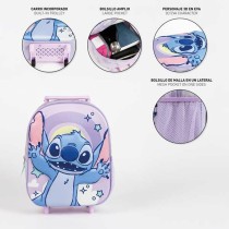 Cartable 3D avec roulettes Stitch Lila 25,0 x 31,0 x 10,0 cm