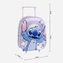 Schulrucksack 3D mit Rädern Stitch Lila 25,0 x 31,0 x 10,0 cm