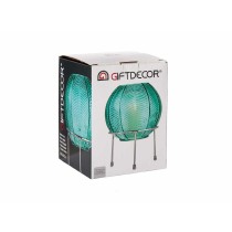 Vase Gift Decor Blue Silver Metal Glass Ball 14,5 x 19,5 x 14,5 cm