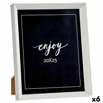 Cadre photo Gift Decor Blanc verre Plastique (6 Unités)