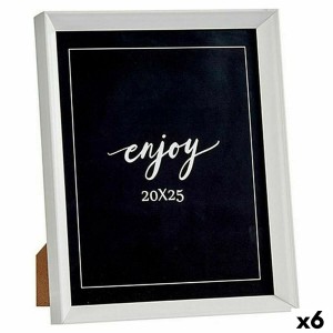 Cadre photo Gift Decor Blanc verre Plastique (6 Unités)