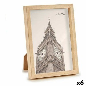 Cadre photo Gift Decor Marron Naturel Plastique (6 Unités)
