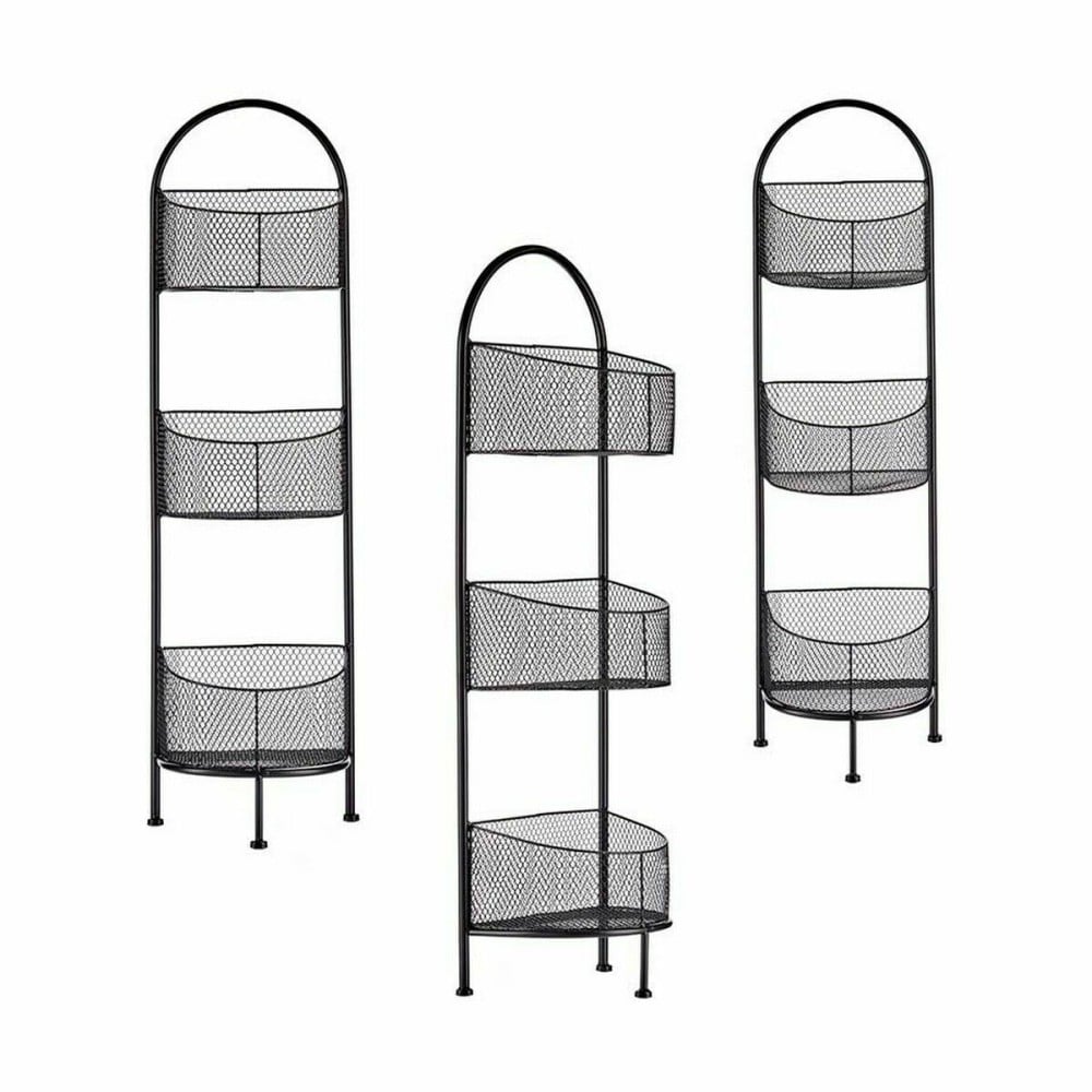 Shelves Gift Decor Black Metal 21,2 x 97 x 28,5 cm (4 Units)
