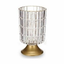 LED Lantern Gift Decor Transparent Golden Glass 10,7 x 18 x 10,7 cm (6 Units)