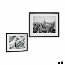 Cadre Gift Decor Noir Bois verre Bâtiment 43 x 3 x 53 cm (6 Unités)