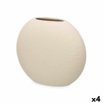 Vase Gift Decor Beige Céramique Circulaire 29 x 26 x 11 cm (4 Unités)
