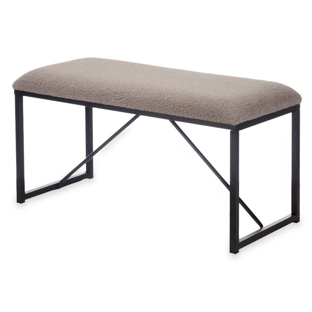 Bank Gift Decor Braun Metall Stoff 81 x 42 x 38 cm