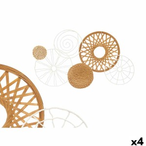 Wall Decoration Gift Decor White Brown Metal 71,1 x 3,8 x 42,5 cm (4 Units)