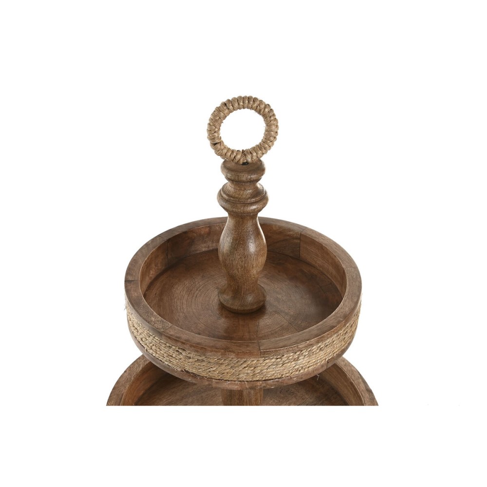 Centre de Table Home ESPRIT Marron Corde Bois de manguier 38 x 38 x 63 cm