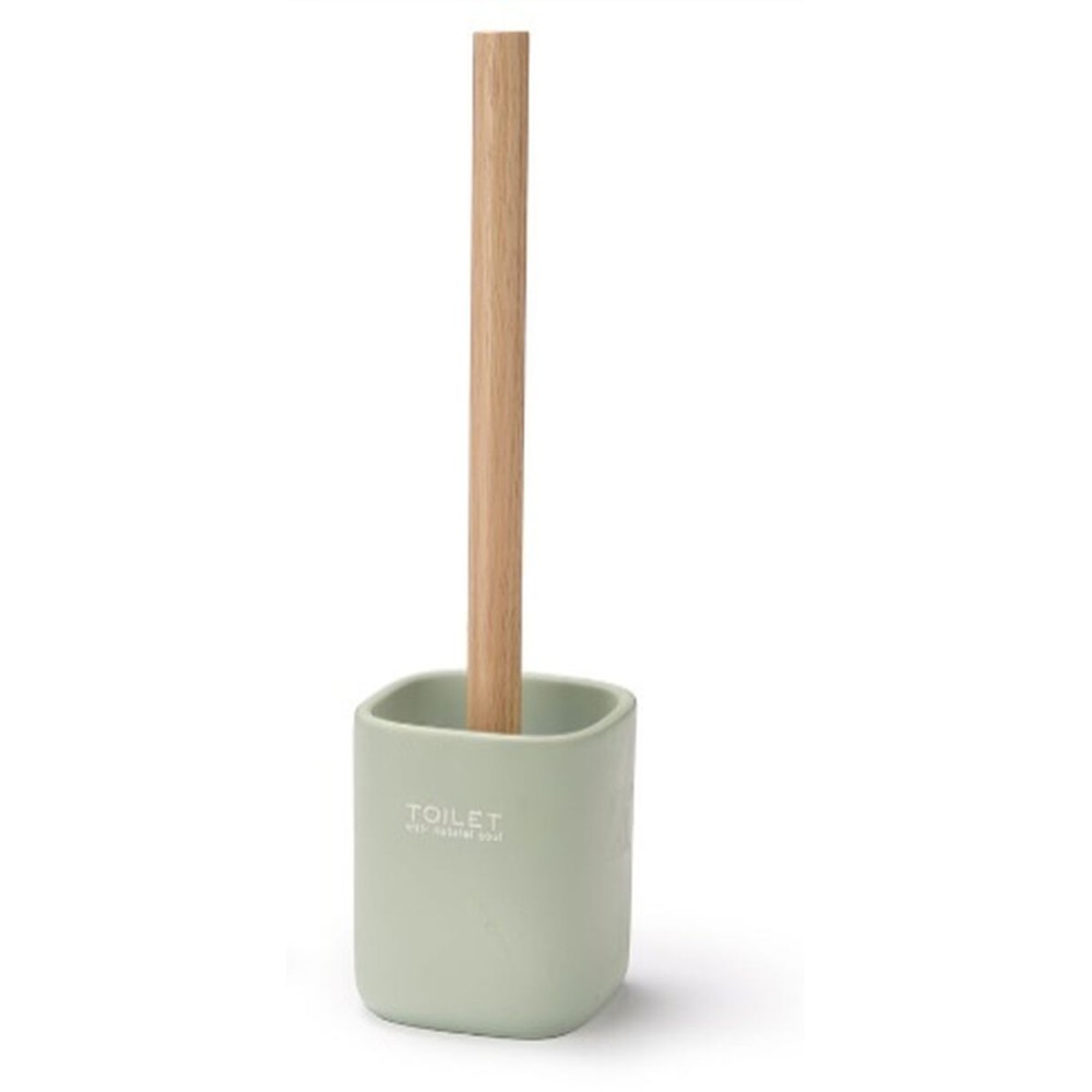 Toilettenbürste Berilo Weiß grün Holz Polyesterharz 9,6 x 37 x 9,5 cm (6 Stück)