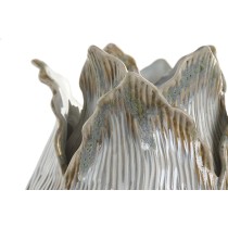 Vase Home ESPRIT Crème Céramique Feuille d'une plante 19 x 19 x 33 cm