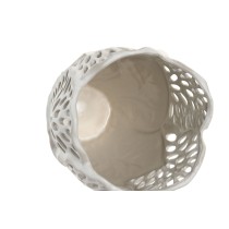 Vase Home ESPRIT Weiß aus Keramik Pflanzenblatt 23 x 23 x 36 cm