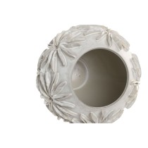 Vase Home ESPRIT White Ceramic Traditional style Leaf of a plant 22 x 22 x 25 cm