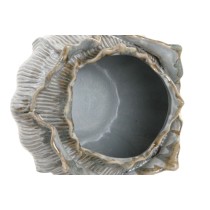 Vase Home ESPRIT Creme aus Keramik Pflanzenblatt 22 x 22 x 19 cm