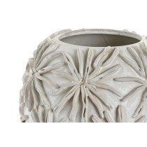 Vase Home ESPRIT Blanc Céramique Style artisanal Feuille d'une plante 27 x 27 x 35 cm