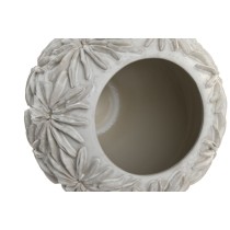 Vase Home ESPRIT Blanc Céramique Style artisanal Feuille d'une plante 27 x 27 x 35 cm