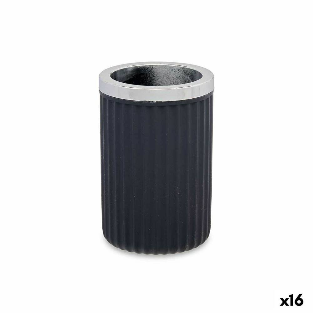 Trinkglas Berilo Anthrazit Kunststoff 7,5 x 11,5 x 7,5 cm (16 Stück)