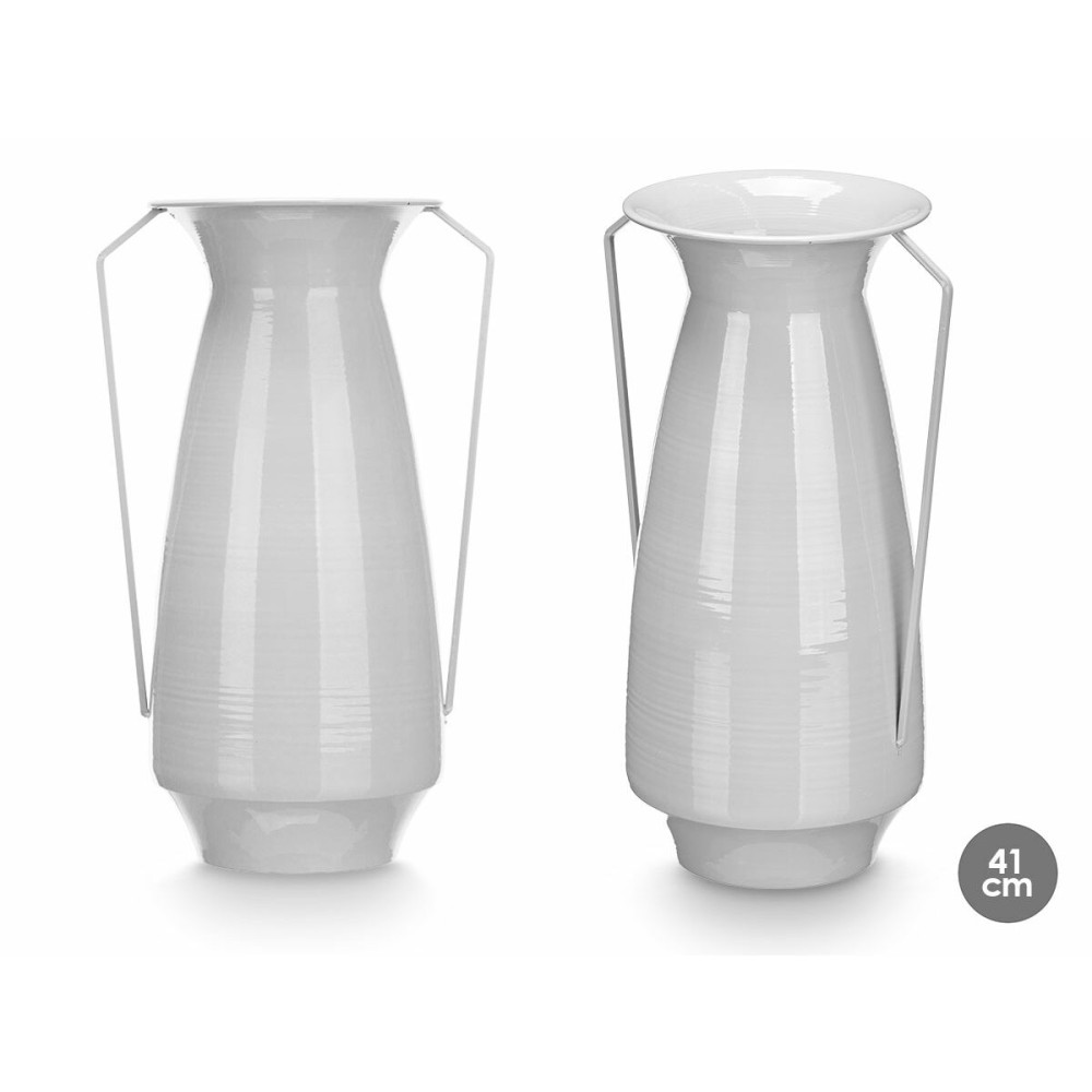 Vase Gift Decor Grau Eisen konisch 25,5 x 41,5 x 18,5 cm (4 Stück)