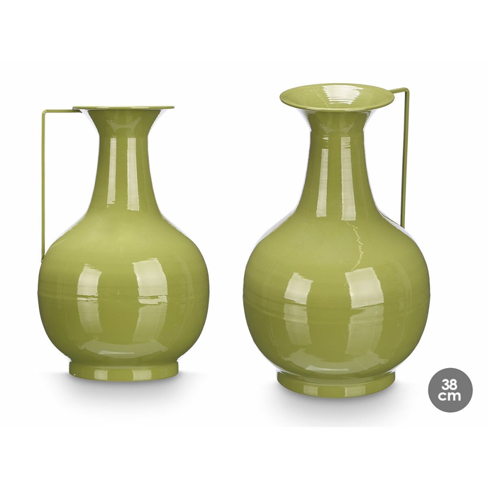 Vase Gift Decor grün Eisen Bold 24 x 38 x 14,8 cm (4 Stück)