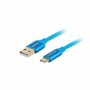 Câble USB A vers USB-C Lanberg CA-USBO-22CU-0010-BL Bleu 1 m Quick Charge 3.0 (1 Unité)