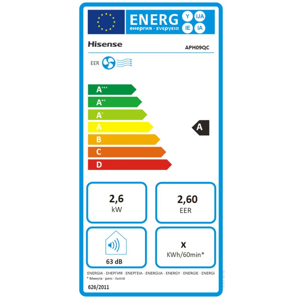 Climatiseur Portable Hisense APH09QC A Blanc 2600 W 350 m3/h
