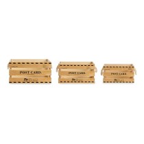 Set de boîtes décoratives Gift Decor Post Card Marron Bois