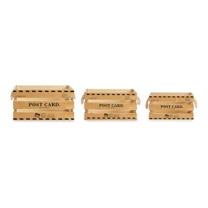 Set de boîtes décoratives Gift Decor Post Card Marron Bois