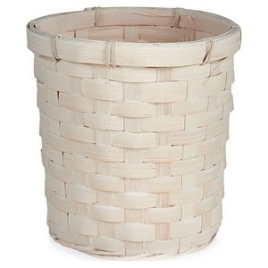 Cache-pot Gift Decor Blanc PVC Bambou 17 x 15 x 17 cm Rond