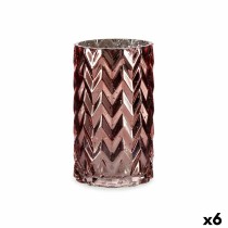 Vase Gift Decor Rose Verre Epis Taillé 11,3 x 19,5 x 11,3 cm (6 Unités)
