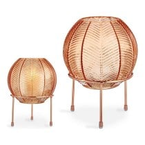 Vase Gift Decor Copper Amber Metal Glass Ball 14,5 x 19,5 x 14,5 cm