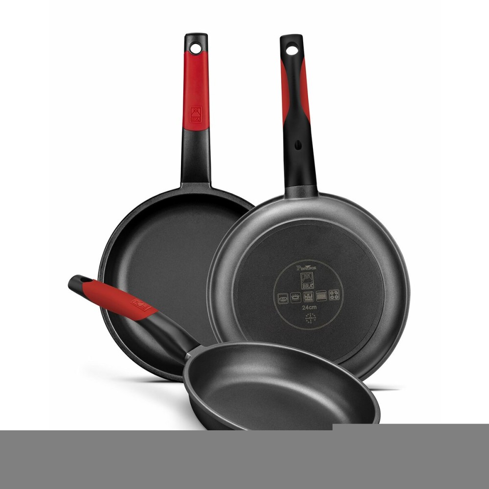 Non-stick frying pan BRA A411220 Ø 20 cm Red Stainless steel Aluminium