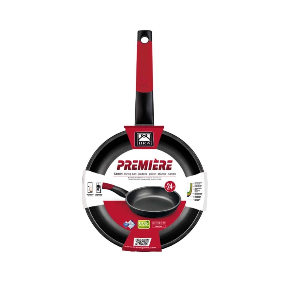 Non-stick frying pan BRA A411220 Ø 20 cm Red Stainless steel Aluminium