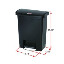 Poubelle Rubbermaid R000877 Blanc Noir Plastique 25 L