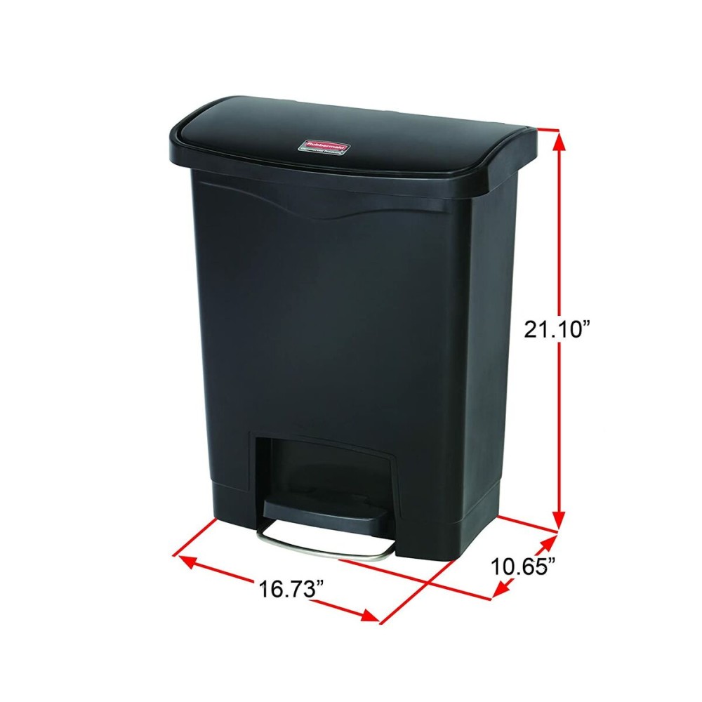 Rubbish Bin Rubbermaid R000877 White Black Plastic 25 L