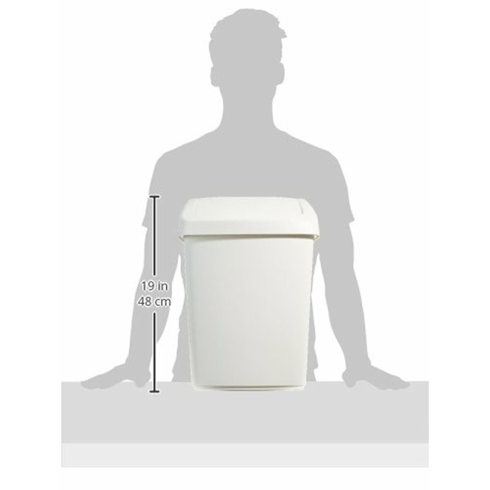Rubbish Bin Rubbermaid R000877 White Black Plastic 25 L