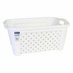 Laundry Basket Tontarelli 8065405/112 35 L White Rectangular 58 x 38 x 26 cm (6 Units)