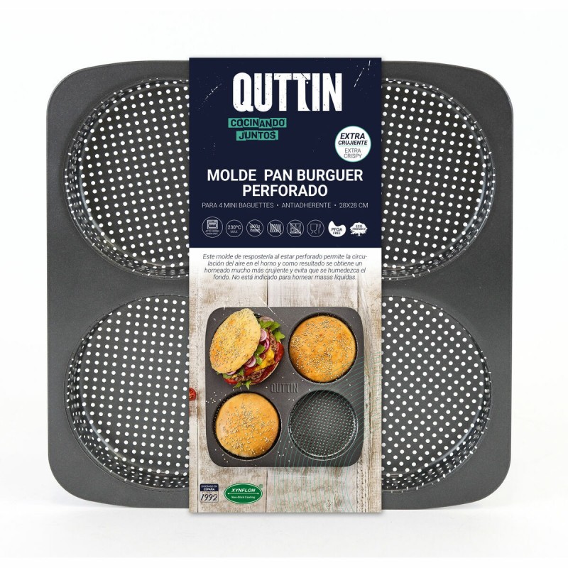 Moule façonné Quttin Burguer 28 x 28 x 2,5 cm (12 Unités)