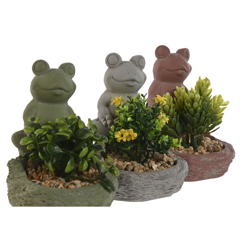 Decorative Plant Home ESPRIT Polyethylene Cement Frog 9 x 9 x 13 cm (3 Units)