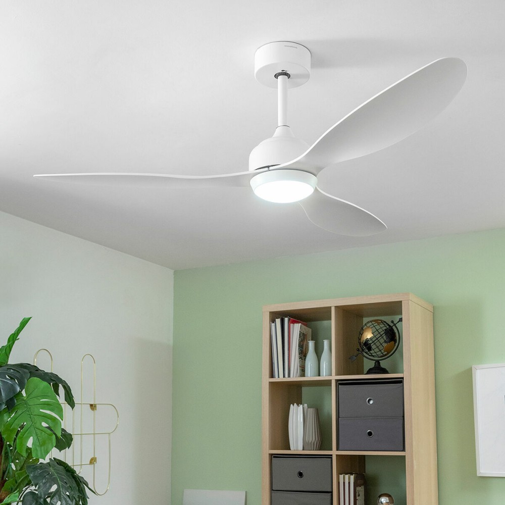 Deckenventilator mit LED-Licht und 3 ABS-Flügeln Flaled InnovaGoods Weiß 36 W 52" Ø132 cm