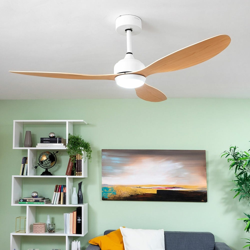 Deckenventilator mit LED-Licht und 3 ABS-Flügeln Wuled InnovaGoods Holz 36 W 52" Ø132 cm