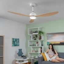 Ventilateur de Plafond avec Lumière LED et 3 Pales ABS Wuled InnovaGoods Bois 36 W 52" Ø132 cm