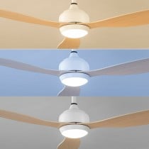 Deckenventilator mit LED-Licht und 3 ABS-Flügeln Wuled InnovaGoods Holz 36 W 52" Ø132 cm