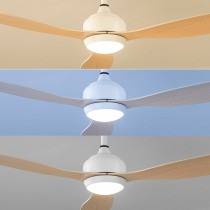 Ventilateur de Plafond avec Lumière LED et 3 Pales ABS Wuled InnovaGoods Bois 36 W 52" Ø132 cm