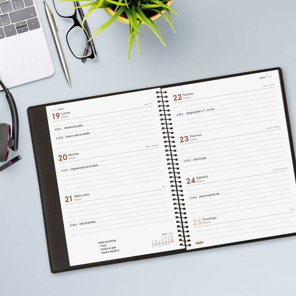 Agenda Finocam Noir A5 15,5 x 21,2 cm