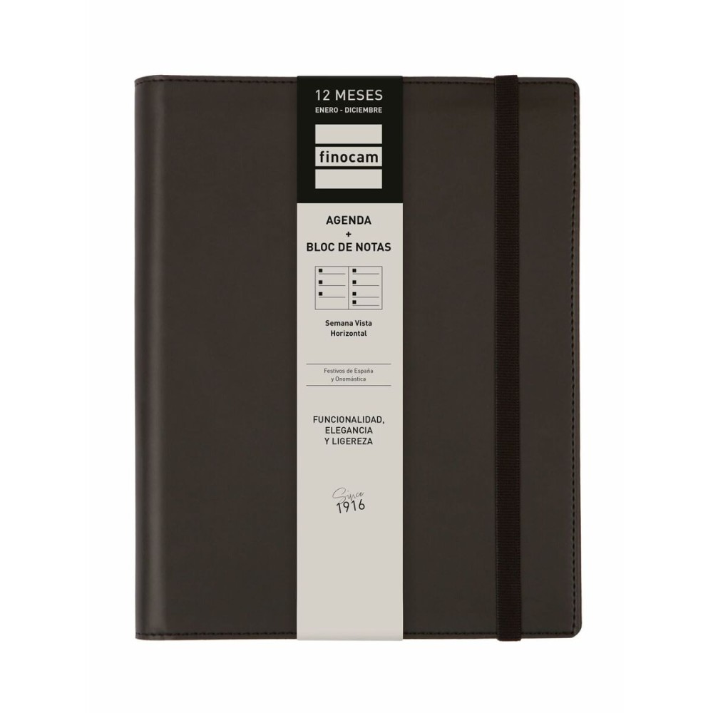 Agenda Finocam Noir A5 15,5 x 21,2 cm