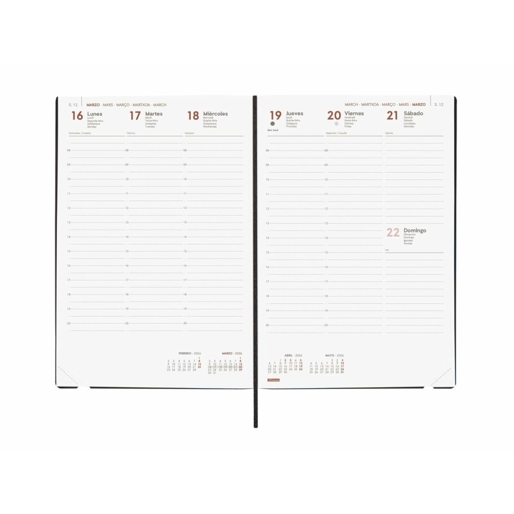 Agenda Finocam Noir 16,5 x 24 cm
