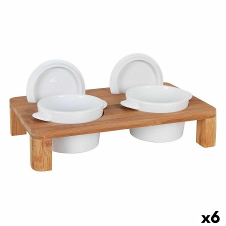 Holder Inde Saucepan x 2 Bamboo Porcelain 29 x 18 x 6 cm (6 Units)